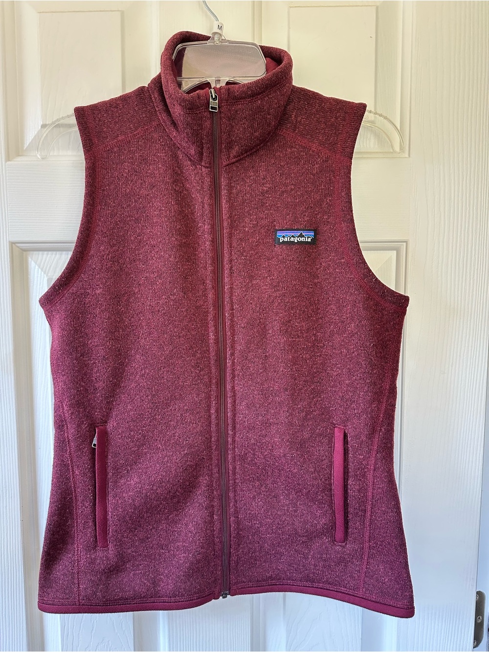 Patagonia Better Sweater Knit Women's Burgundy Full‑Zip Vest Pockets Size Small